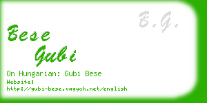 bese gubi business card